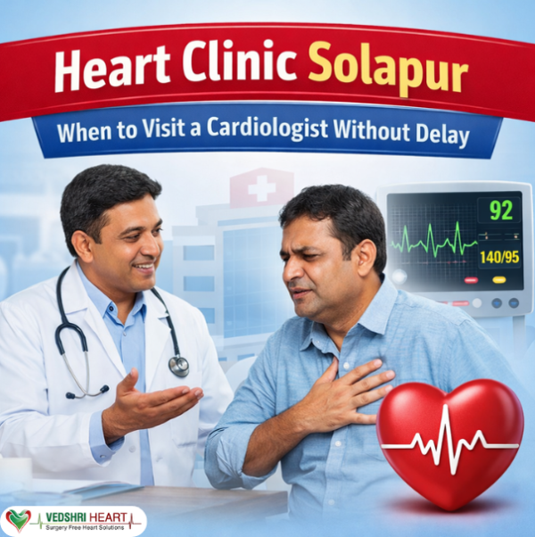 Heart Clinic Solapur cardiologist consulting a patient with chest pain
